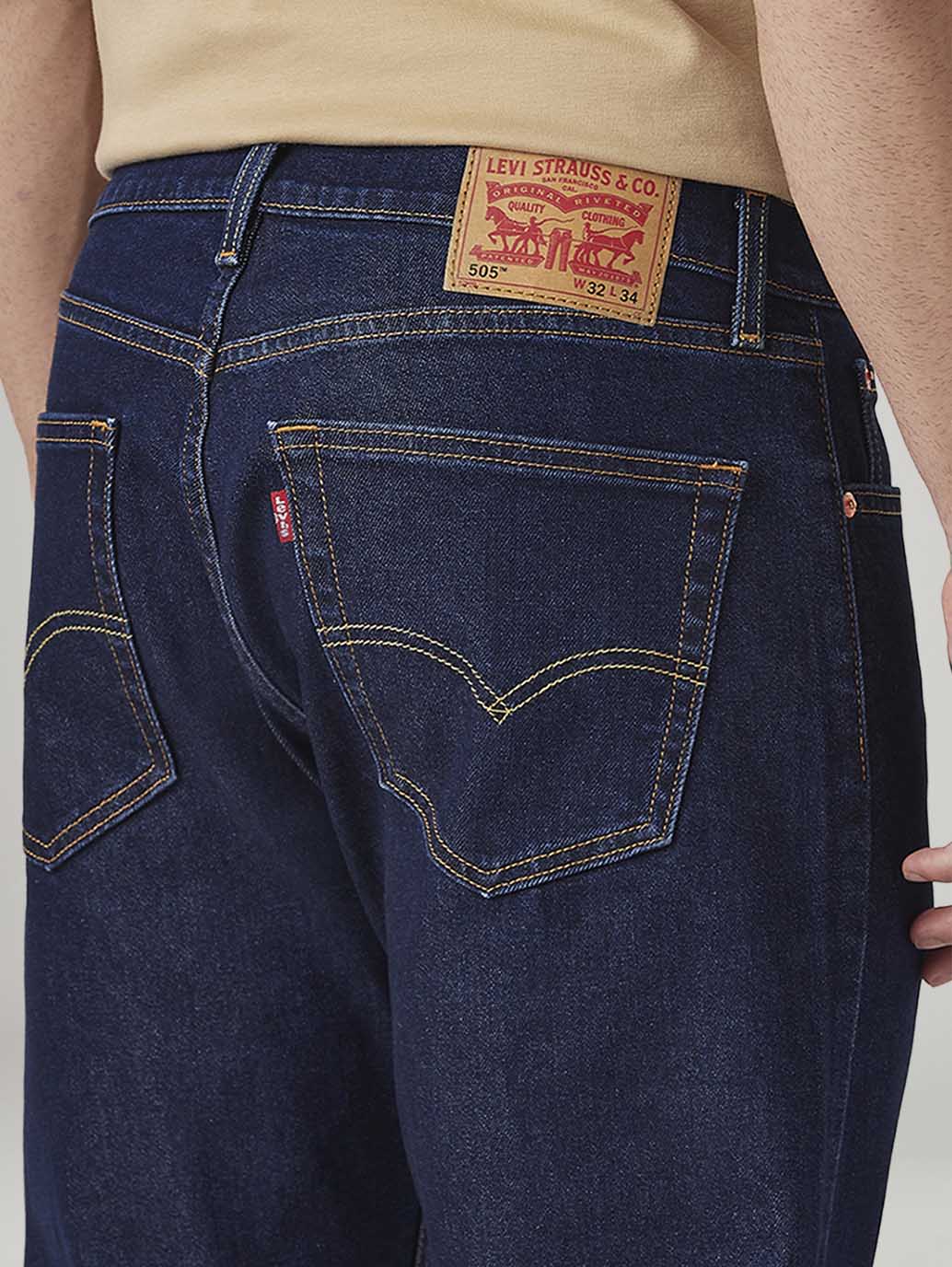 Mens 505 Mid Rise Straight Fit Cotton Stretch Blend Jeans - 20 View