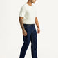 Men's 505 Dark Blue Straight Fit Mid Rise Jeans - Side View
