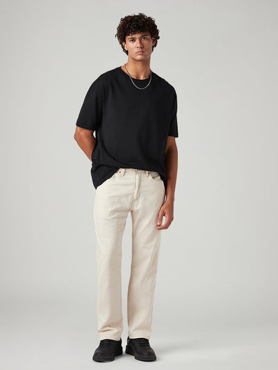 Men's 505 Cream Straight Fit Mid Rise Linen Jeans-image-9