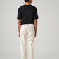 Men's 505 Cream Straight Fit Mid Rise Linen Jeans - Back View