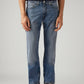 Men's 505 Blue Straight Fit Mid Rise Jeans - Front View