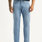 Men's 505 Light Blue Straight Fit Mid Rise Linen Jeans - Front View