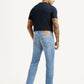 Men's 505 Light Blue Straight Fit Mid Rise Linen Jeans - Back View