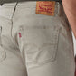 Men's 505 Light Grey Straight Fit Mid Rise Overdyed Jeans - Detail View