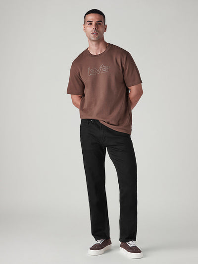 levi's Men's 505 Black Straight Fit Mid Rise Jeans-picture-22