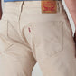 Men's 505 Beige Straight Fit Mid Rise Overdyed Jeans - Detail View