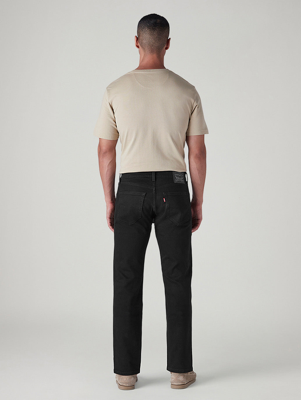Men's 505 Black Straight Fit Mid Rise Kooltex Jeans - Back View