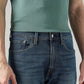Men's 505 Blue Straight Fit Mid Rise Jeans - Detail View