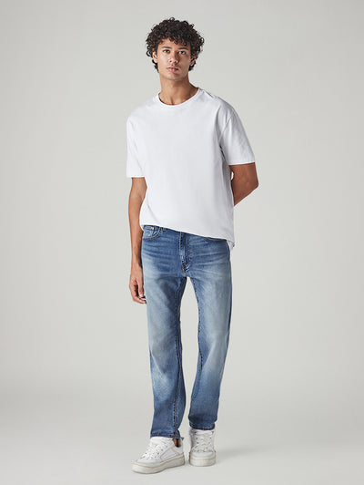 levi's Men's 505 Blue Straight Fit Mid Rise Jeans-picture-31