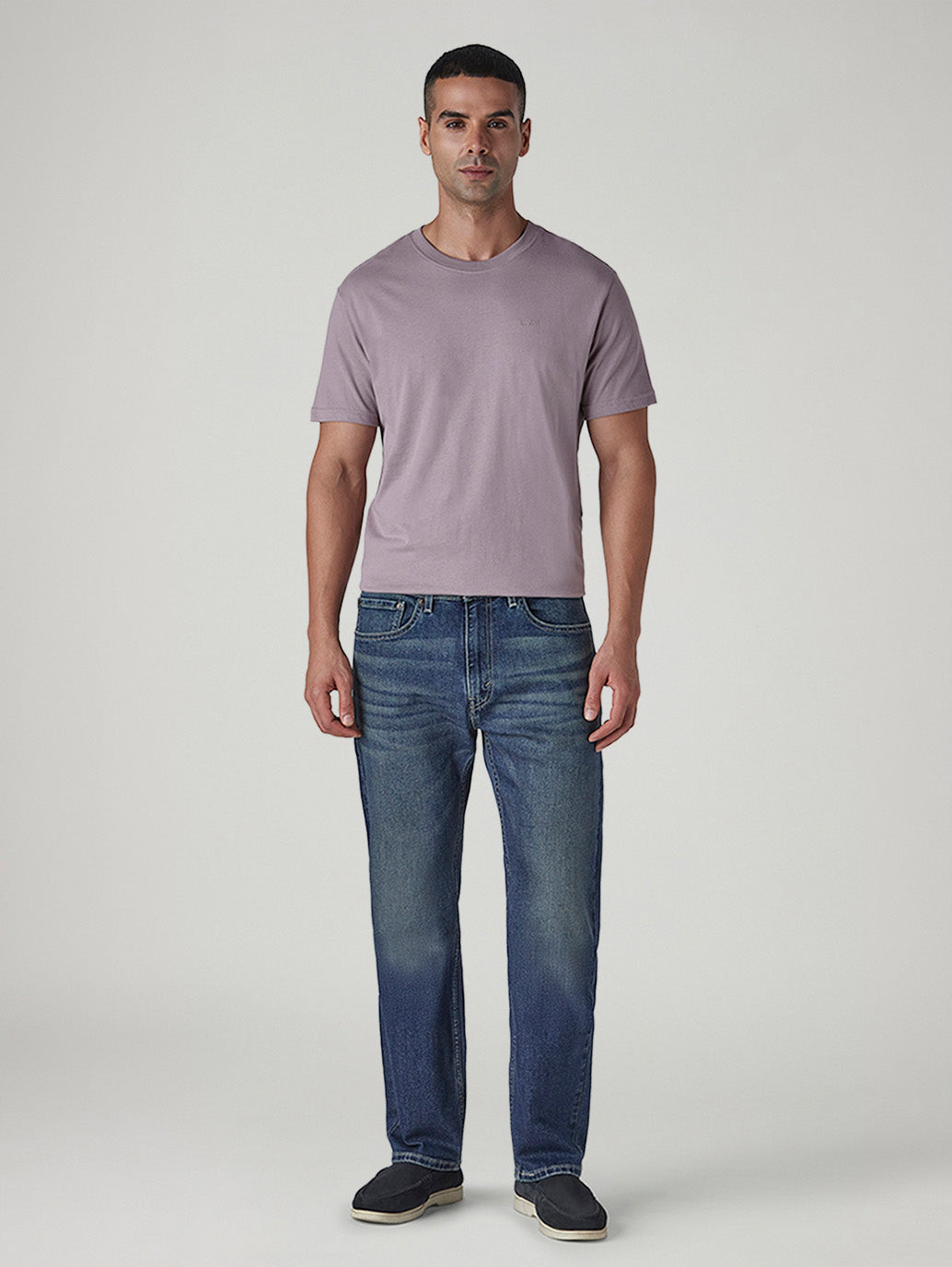 Men's 505 Tinted Dark Indigo Straight Fit Mid Rise Jeans - Front View