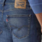Men's 505 Dark Indigo Straight Fit Mid Rise Jeans - Detail View