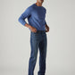 Men's 505 Dark Indigo Straight Fit Mid Rise Jeans - Side View