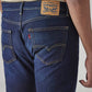 Men's 505 Dark Indigo Straight Fit Mid Rise Jeans - Detail View