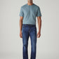 Men's 505 Dark Blue Straight Fit Mid Rise Jeans - Front View