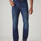 Men's 505 Dark Blue Straight Fit Mid Rise Jeans - Front View