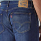 Men's 505 Dark Blue Straight Fit Mid Rise Jeans - Detail View