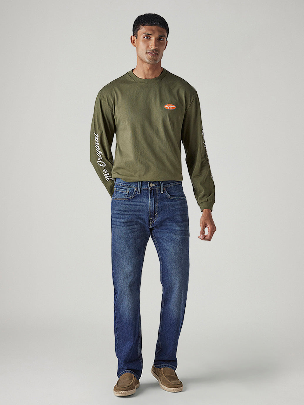 Men's 505 Dark Indigo Straight Fit Mid Rise Jeans