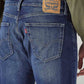 Men's 505 Dark Indigo Straight Fit Mid Rise Jeans - Detail View