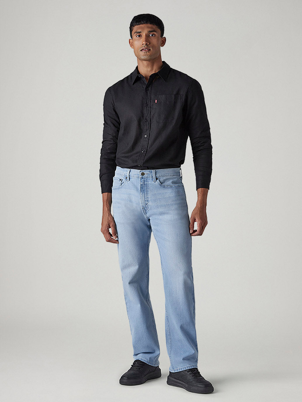 Men's 505 Light Indigo Straight Fit Mid Rise Jeans - Front View