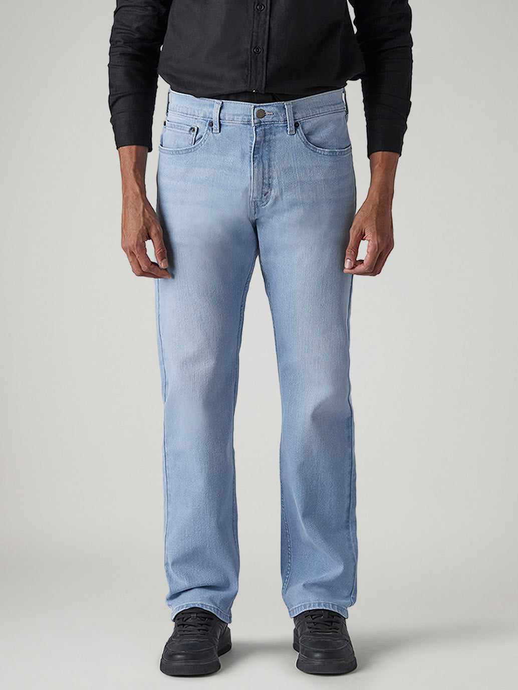 Men's 505 Light Indigo Straight Fit Mid Rise Jeans - Front View
