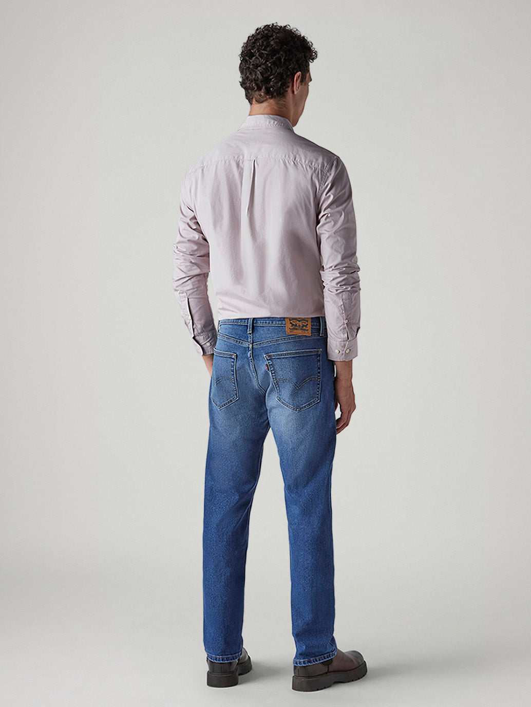 Men's 505 Med Indigo Straight Fit Mid Rise Jeans - Back View
