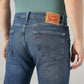 Men's 505 Dark Blue Straight Fit Mid Rise Jeans - Detail View