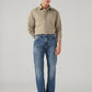 Men's 505 Blue Straight Fit Mid Rise Selvedge Jeans - Styleshot View