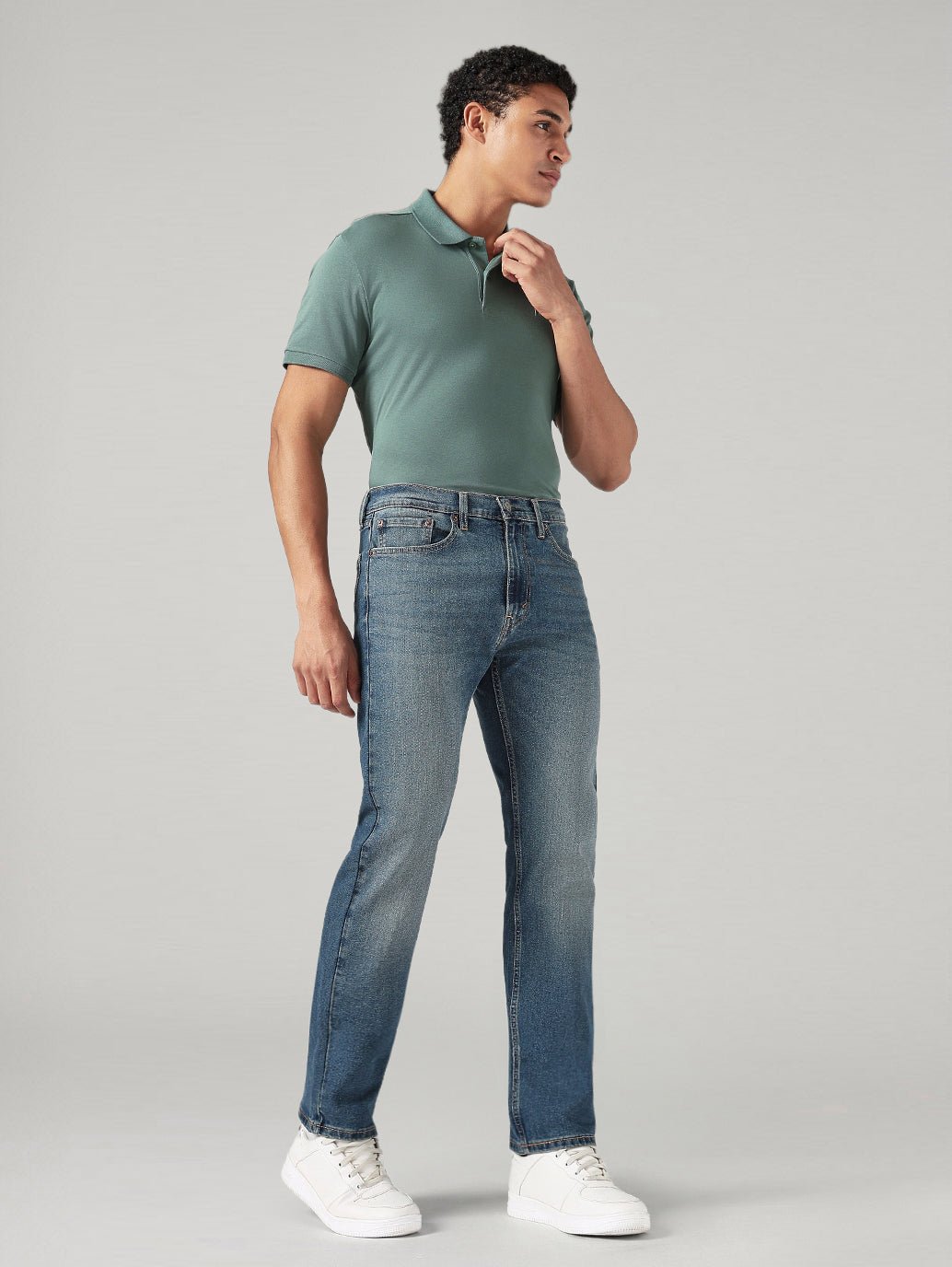 Men's 511 Blue Slim Fit Mid Rise Jeans - Styleshot View