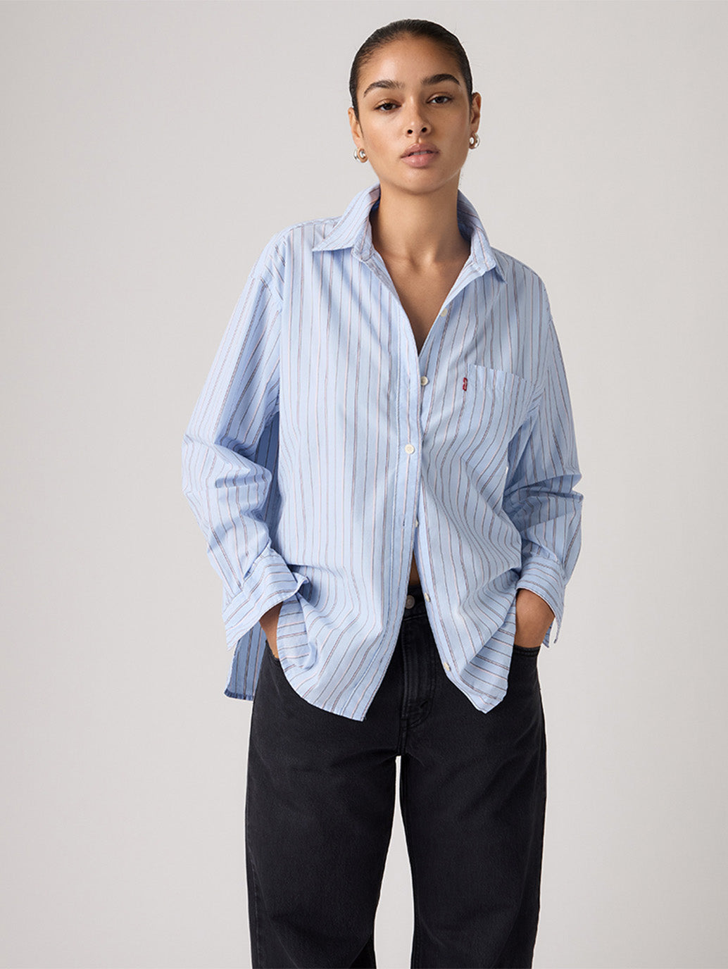 Women's Harlie Boyfriend Shirt - Styleshot View