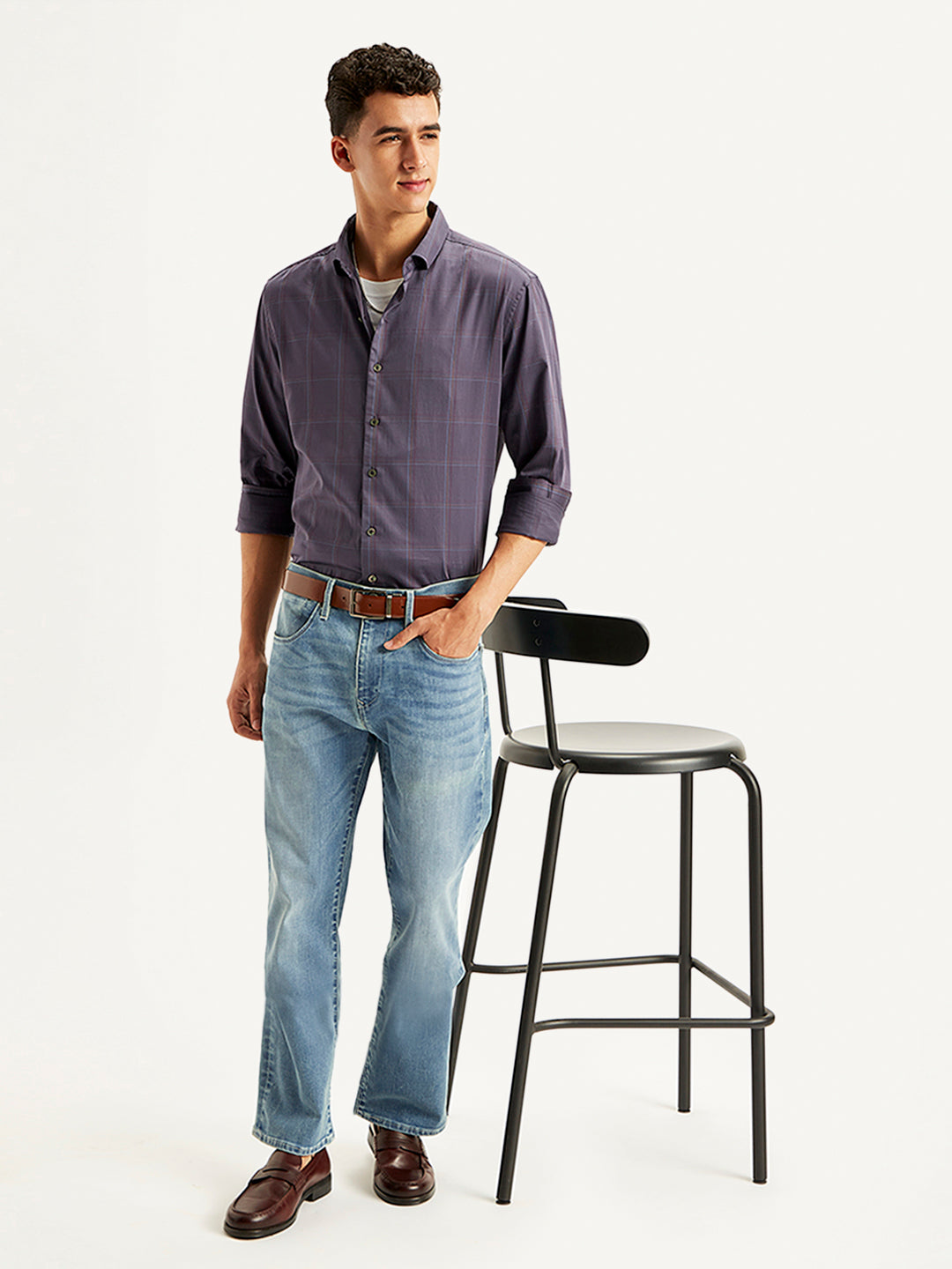Men's Redloop 527 Blue Bootcut Fit Mid Rise Jeans