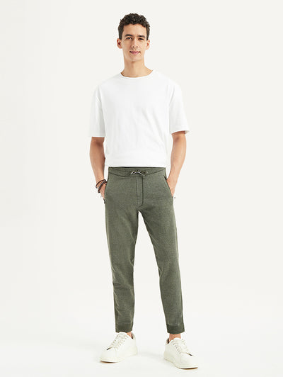 Men's Olive Regular Fit Trousers