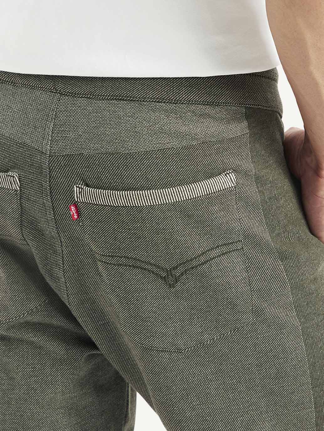 Men's Olive Regular Fit Trousers - Detail View