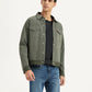 Men's Solid Olive Spread Collar Jacket - Styleshot View