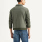 Men's Solid Olive Spread Collar Jacket - Back View