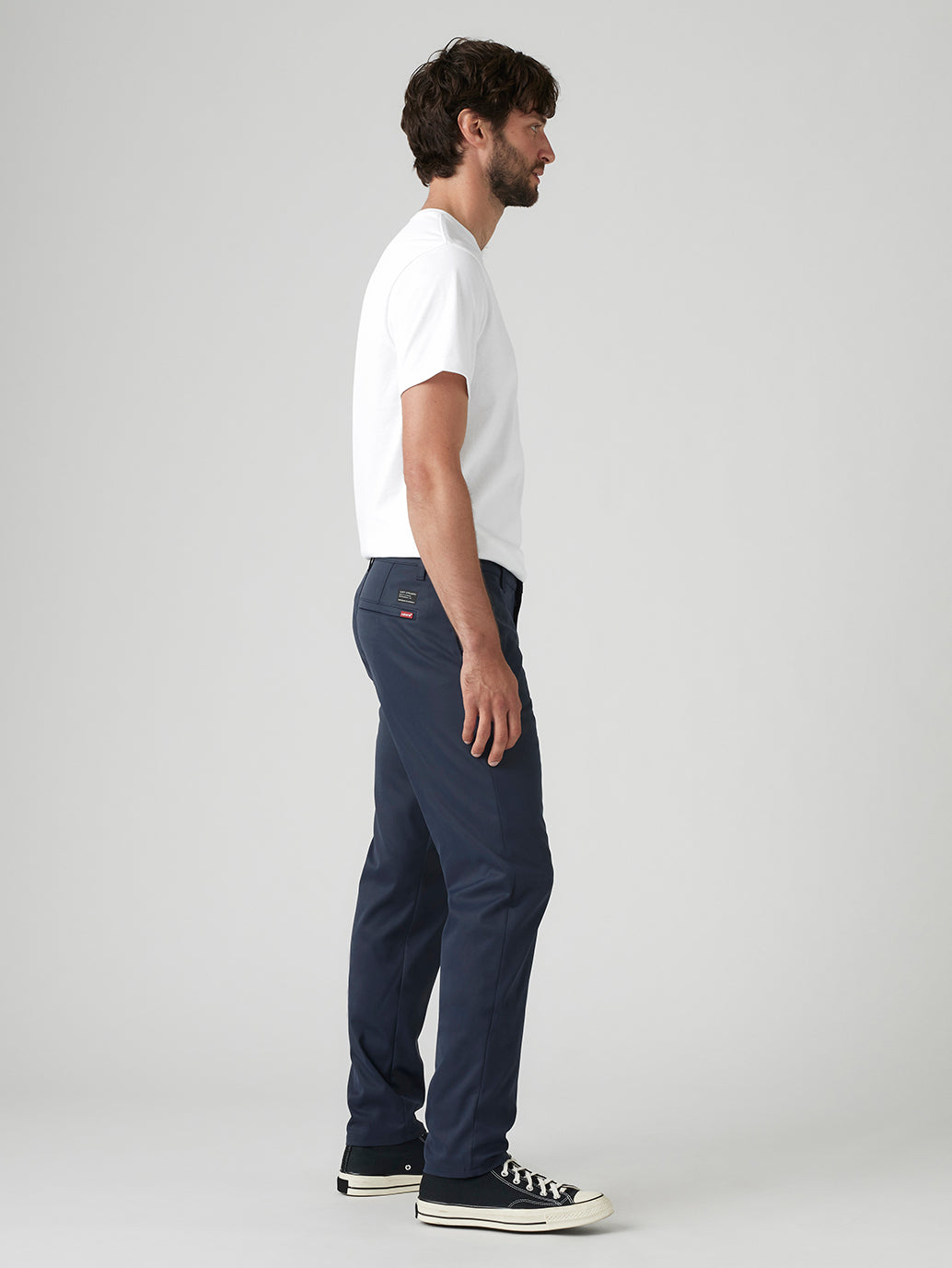 Men's Navy Regular Fit Tech Pant - Side1 View