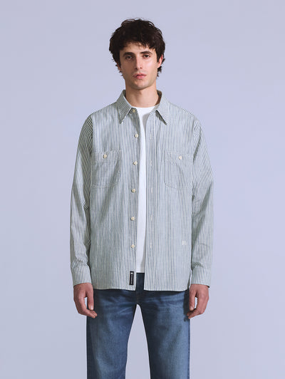 Men's Striped Relaxed Fit Shirt-image-30