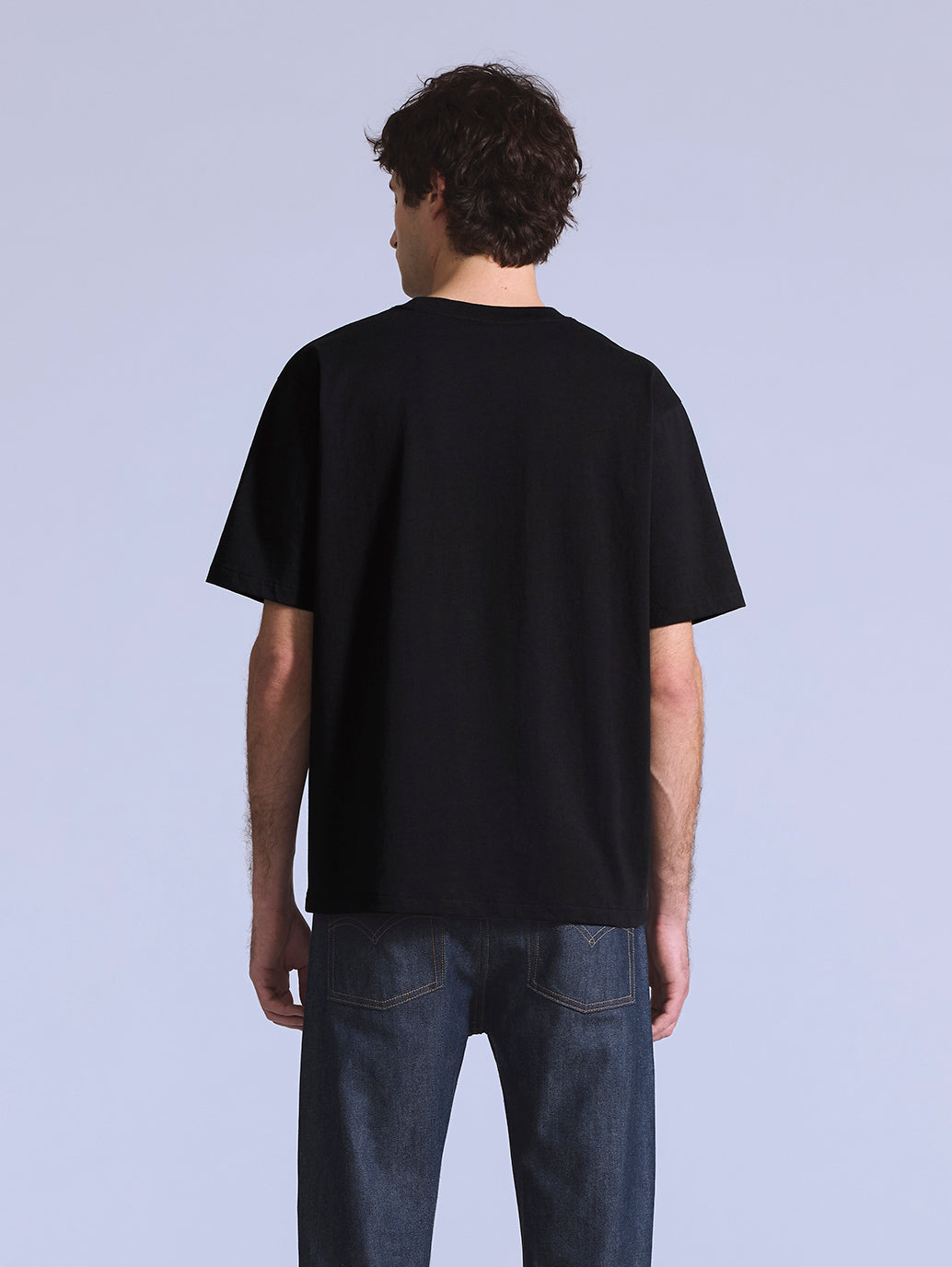 Men's Solid Relaxed Fit T-shirt - Back View