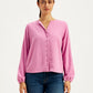 Women's Textured Pink Mock Neck Top - e18ea716-0601-4483-9727-ae6d89f35d11 View