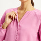 Women's Textured Pink Mock Neck Top - fe62dc30-432e-4080-ae56-9b735644b7ac View
