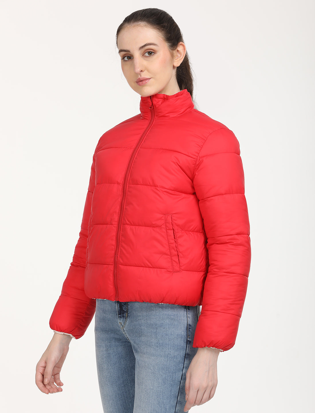 Women's Quilted High Neck Reversible Puffer Jacket – Levis India Store