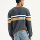 Men's Striped Grey Crew Neck Sweater