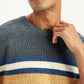 Men's Striped Grey Crew Neck Sweater