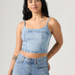 Women's Jadine Denim Cami Tank Top - Front View