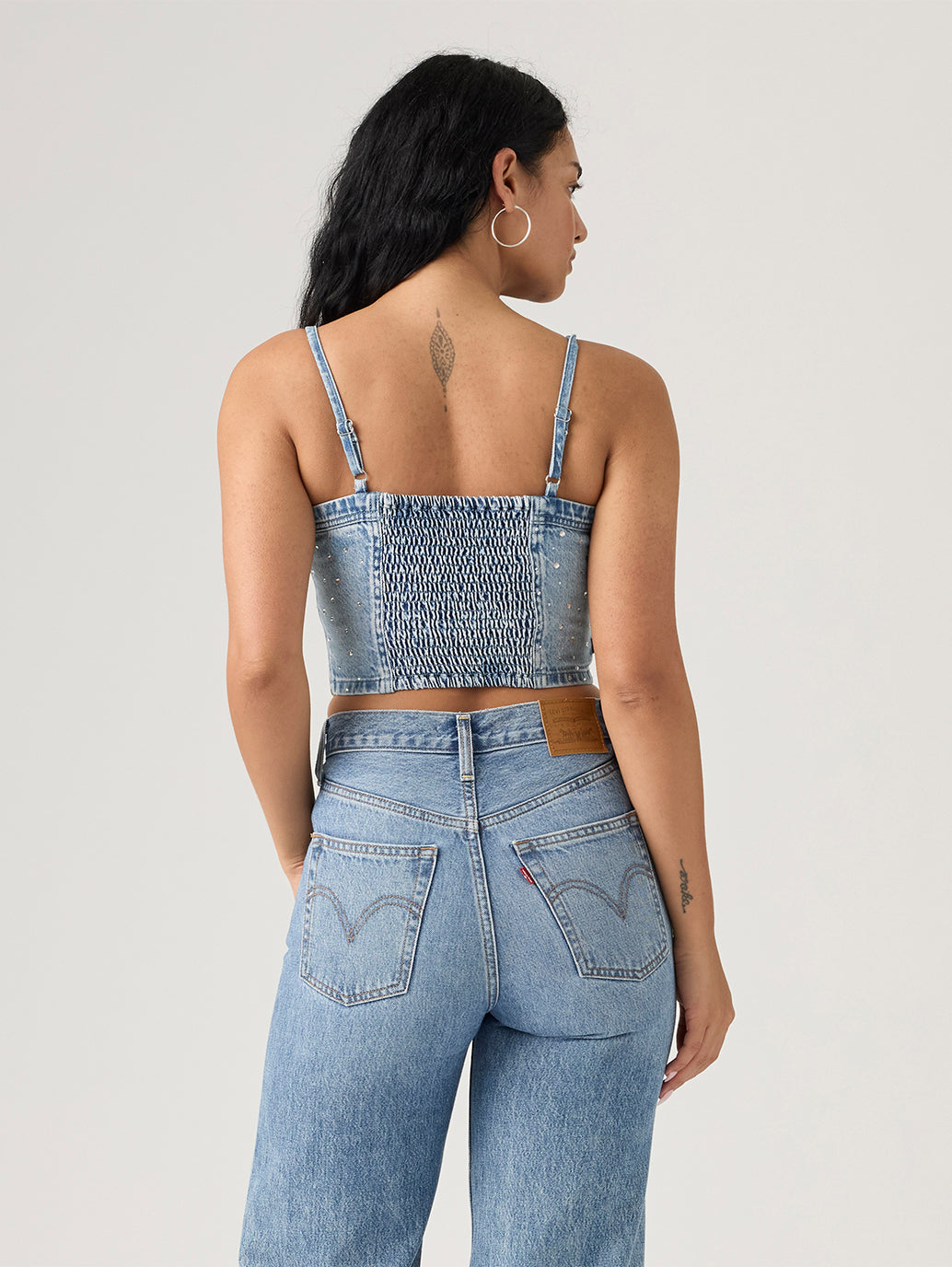 Women's Jadine Denim Cami Tank Top - Back View
