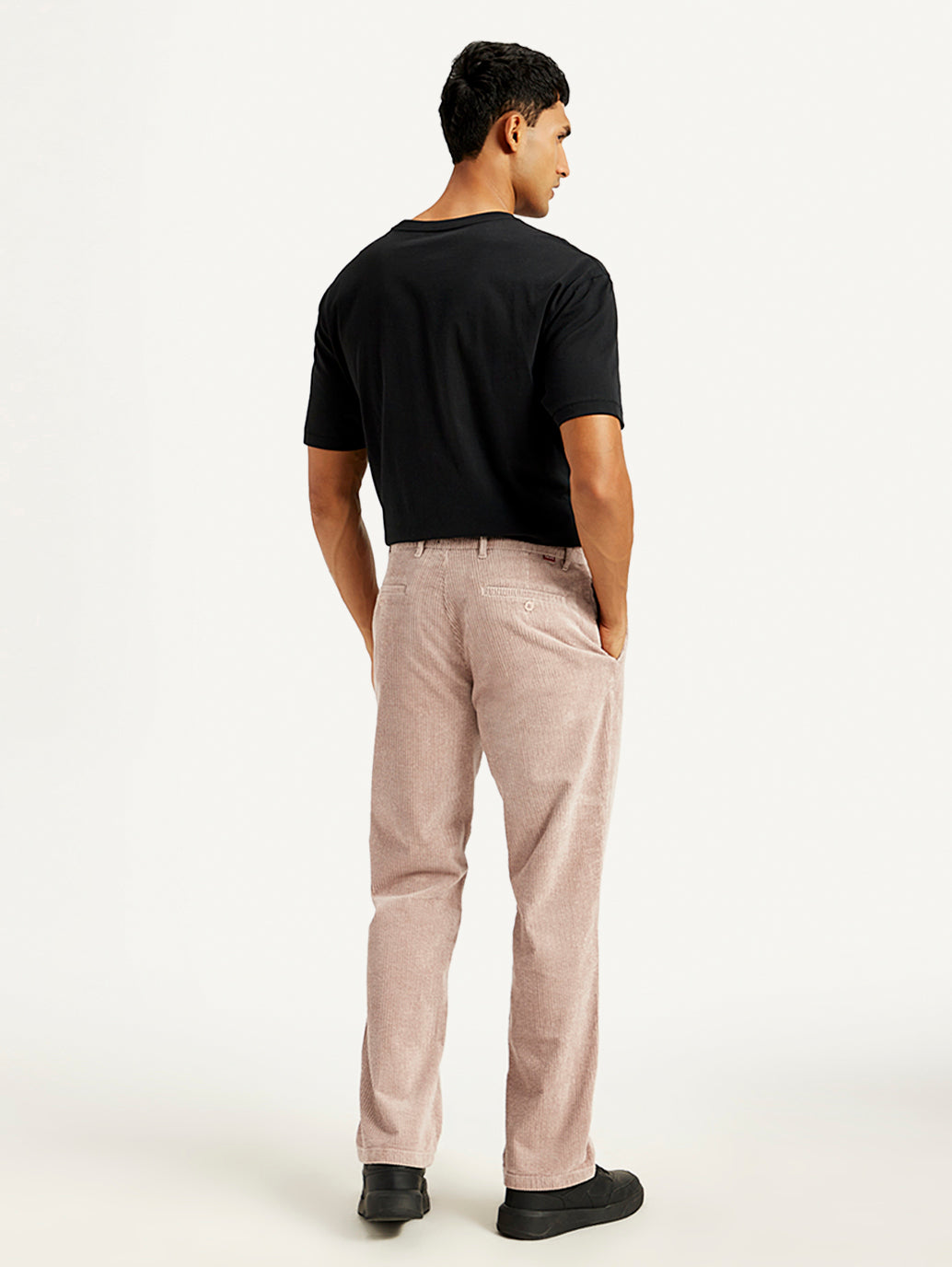Men's Light Pink Straight Fit Chinos - Back View