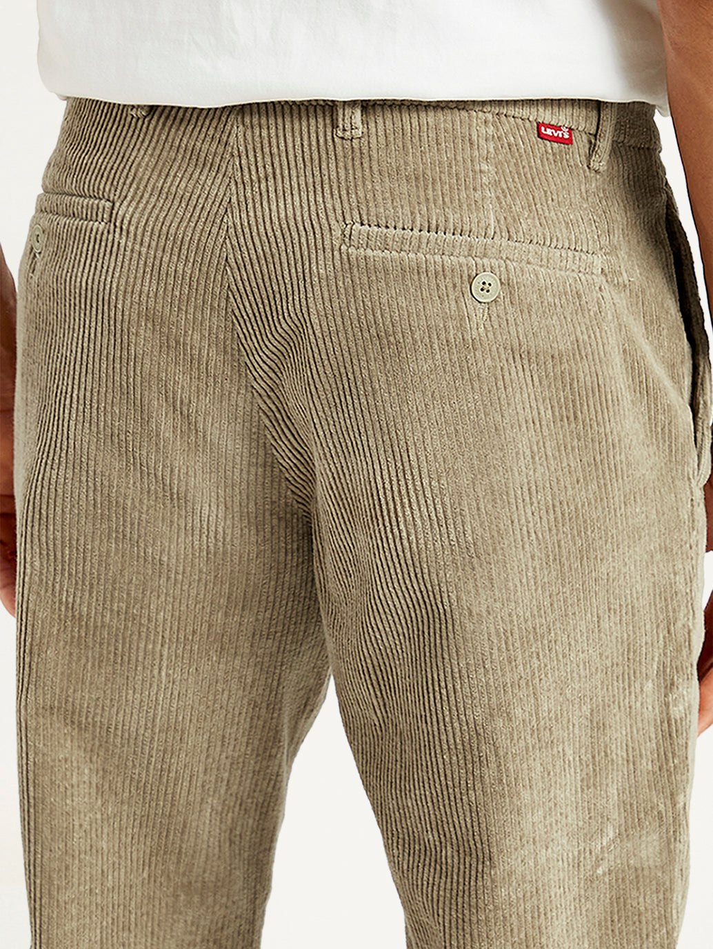 Men's Beige Straight Fit Chinos - Detail View