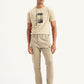 Men's Beige Slim Tapered Fit Cargo Trousers