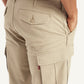 Men's Beige Slim Tapered Fit Cargo Trousers