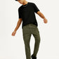 Men's Green Slim Fit Mid Rise Cargo Trousers - Elevated View