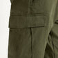 Men's Green Slim Fit Mid Rise Cargo Trousers - Detail View